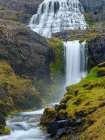 Iceland. Waterfall Dynjandi in Borgarfjordur during autumn. Art Print